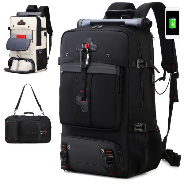 Large Capacity Waterproof Travel Hiking Backpack, Multi-functional Travel Knapsack With Independent Shoe Grid, Perfect For For Camping & Short Trips, 50L