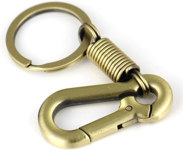 Retro Style Simple Strong Carabiner Shape Keychain Key Chain Ring Keyring Keyfob Key Holder (Black)