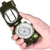 Military Lensatic Sighting Compass Survival with Carrying Bag, Compass for Hiking,Waterproof and Shakeproof, Army Green