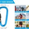 10 Pack Aluminum D Ring Key Rings Hiking Clips Locking Carabiner for Hiking Camping Fishing and Outdoor Use，Clips with Screw Gate Multicolored