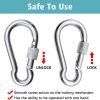 304 Stainless Steel Locking Carabiners with Screw.Heavy Duty Carabiner Clip for Camping ＆ Travelling.Spring Snap Hook for Outdoor Use.