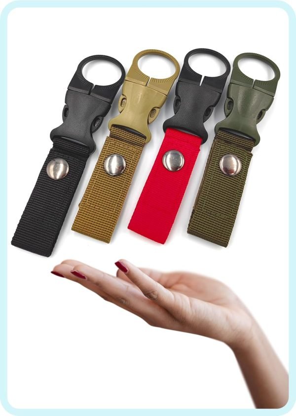 4pcs Hanging Bottle Buckle Clip Carabiner, Portable Mineral Water Bottle Clip for Outdoor Camping Hiking Traveling