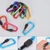 10 Pack Aluminum D Ring Key Rings Hiking Clips Locking Carabiner for Hiking Camping Fishing and Outdoor Use，Clips with Screw Gate Multicolored