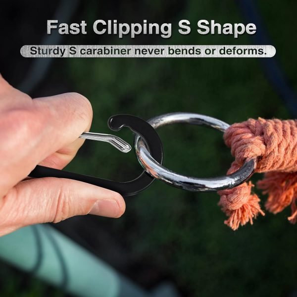 10 PCS Mini Carabiner Clips with Key Rings Aluminum D Shape Locking Carabine Keychain for Camping Traveling Hiking Keychains Keyring Outdoor