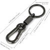 Retro Style Simple Strong Carabiner Shape Keychain Key Chain Ring Keyring Keyfob Key Holder (Black)