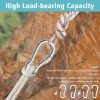 304 Stainless Steel Locking Carabiners with Screw.Heavy Duty Carabiner Clip for Camping ＆ Travelling.Spring Snap Hook for Outdoor Use.