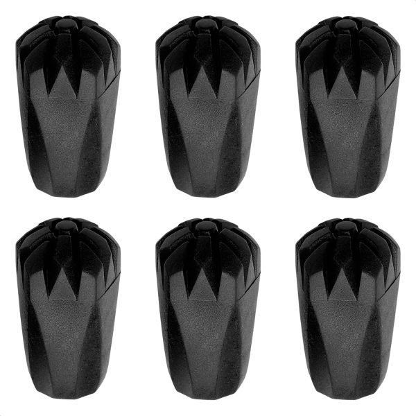 6Pcs Hiking Pole Tips Hiking Cane - Trekking Pole Tips for Walking Sticks Rubber Tips for Hiking Sticks - Collapsible Trekking Poles Hiking Canes - Hiking Pols Lost or Worn Standard Pole Tips