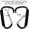 Large Stroller Hooks for Mommy, 2 pcs Carabiner Stroller Hook Organizer for Hanging Purses, Diaper Bag, Shopping Bags. Clip Fits Single/Twin Travel Systems, Car Seats and Joggers (Black+Rose)