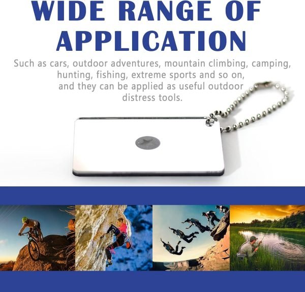 2 Pieces Signal Mirror Survival Reflective Mirror 2 x 3 Inch Outdoor Multifunctional Signal Emergency Mirror, Rescue Mirror for Hiking Marine Signal Mirror