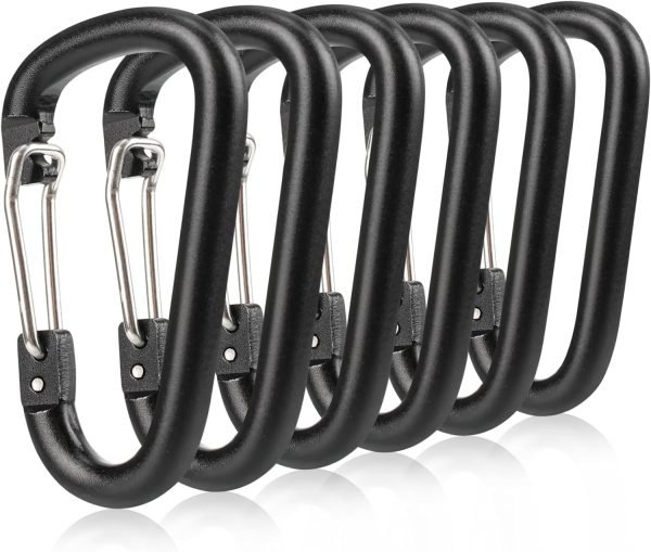 Fishing CC2 Carabiner Clip, 2.3" Small Carabiner Keychain, Multi-use Aluminium D Ring Caribeener Clips