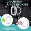 10Pack 1 Inch Small Carabiner Clip Metal Tiny Oval Carabiner Spring O Rings Hooks for Paracord Lanyard Keychain, Car Key Rings Hook, Dog Tag Clips, Purse Keychain Replacement (Black)