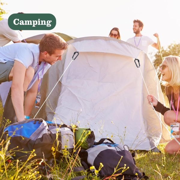 8 Pack Carabiner, 2 inch D-Ring Locking Carabiner Clip, Snap Hook Sport Accessories for Outdoor Camping Hiking