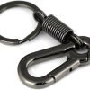 Retro Style Simple Strong Carabiner Shape Keychain Key Chain Ring Keyring Keyfob Key Holder (Black)