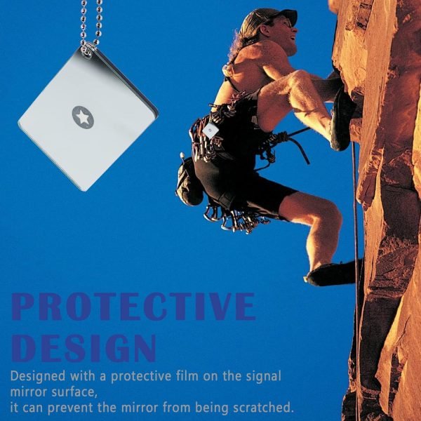 2 Pieces Signal Mirror Survival Reflective Mirror 2 x 3 Inch Outdoor Multifunctional Signal Emergency Mirror, Rescue Mirror for Hiking Marine Signal Mirror