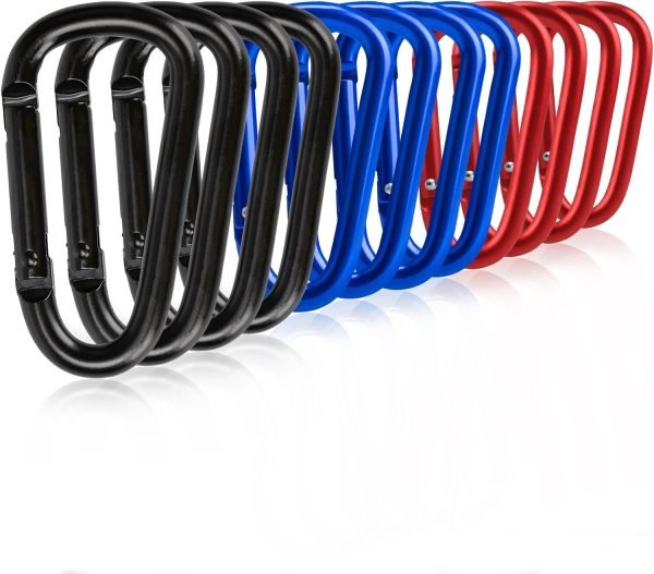 Fishing CC2 Carabiner Clip, 2.3" Small Carabiner Keychain, Multi-use Aluminium D Ring Caribeener Clips