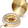Camping Survival Compass Metal Pocket Compass Kids Compass for Hiking Camping Hunting Outdoor Military Navigation Tool（2pcs）