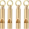 Brass Whistles 4 Pack, Emergency Survival Whistles Loud Safety Whistles for Adults, Self-Defense Whistle for Outdoor Activities, Distress Signal, Emergency Whistle for Hiking, Survival