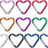 Heart Shaped Carabiner Clip Aluminum Alloy Keychain Clip Spring Snap Hook Camping Backpack Clips Heavy Duty Carabiner Lightweight Aluminum Alloy Keychain Clip Backpack Carabiner Rustproof