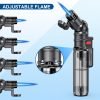 Torch Lighters, 4 Pack, Butane Refillable Torch Lighter, Rotatable Head, Windproof, Multi Utility Mini Lighter for Candles Fireplaces Campfires Grill BBQ (Without Butane)