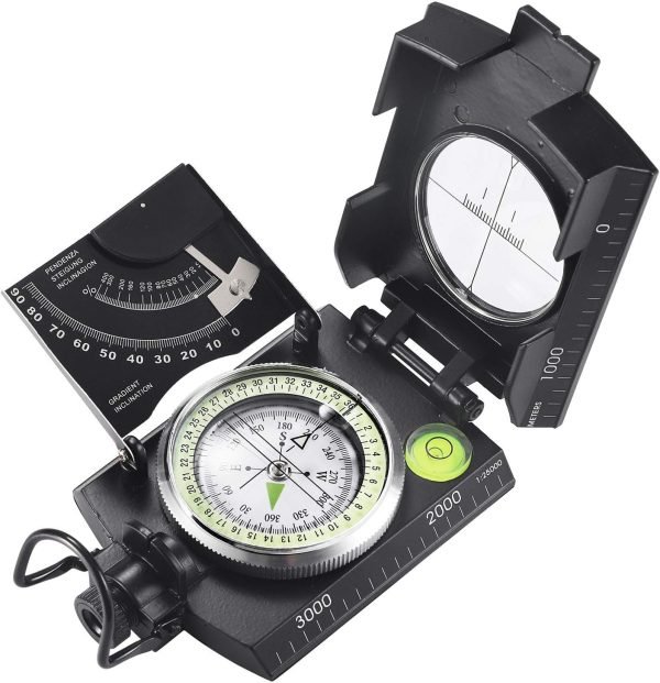 Eyeskey Multifunctional Military Sighting Navigation Compass with Inclinometer | Impact Resistant & Waterproof Compass for Hiking, Camping