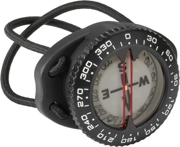 360° Ratcheted Rotating Bezel Scuba Diver Compass, Waterproof Oil Filled with Side-Window Compass