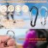 Flag Pole Ring Replacement Carabiner Clips | 4 Pcs Aluminum Alloy Flag Pole Clip Spring Snap Hooks for Grommeted Flag | Replaceable Flagpole Hardware Accessories for Any Flagpole Rings (Silver)
