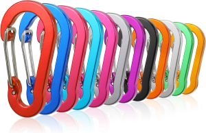 12 Pack Carabiner Clip, 2 inch D Ring Small Carabiners, Mini Keychain Snap Hook for Outdoor Camping Craebuer