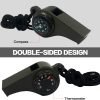 2 Pack Emergency Survival Whistle, 3-in-1 Emergency Whistles with Compass and Thermometer, Loud Safety Whistle with Lanyard for Outdoor Hiking