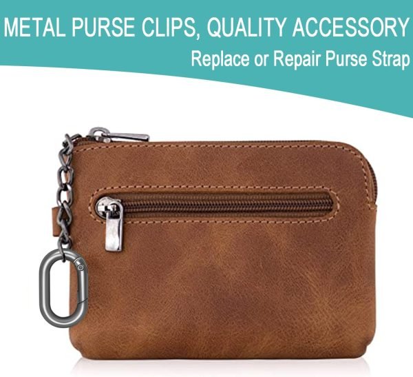 10Pack 1 Inch Small Carabiner Clip Metal Tiny Oval Carabiner Spring O Rings Hooks for Paracord Lanyard Keychain, Car Key Rings Hook, Dog Tag Clips, Purse Keychain Replacement (Black)