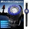 Scuba Compass, Professional Waterproof 5ATM Dive Wrist Compass with TPU Band for Outdoor Sports Diving, Sailing, Hiking, Survival Emergency