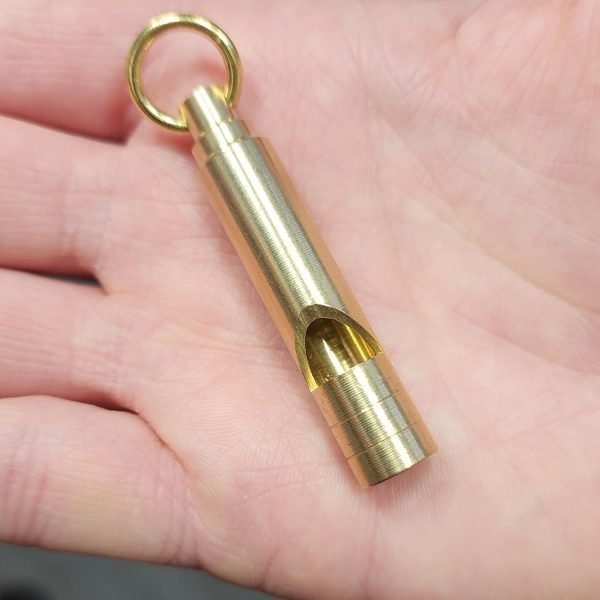 Brass Whistles 4 Pack, Emergency Survival Whistles Loud Safety Whistles for Adults, Self-Defense Whistle for Outdoor Activities, Distress Signal, Emergency Whistle for Hiking, Survival