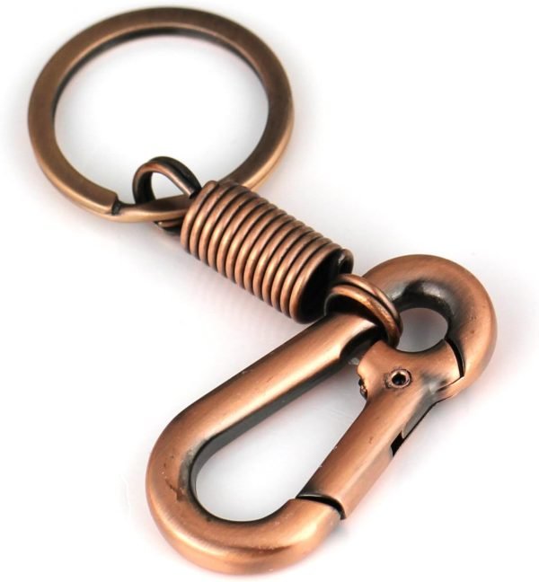 Retro Style Simple Strong Carabiner Shape Keychain Key Chain Ring Keyring Keyfob Key Holder (Black)