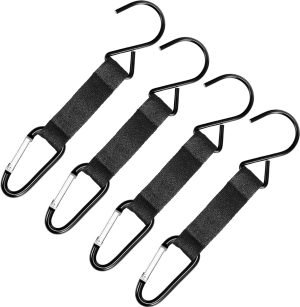 4 Pieces Fence Hooks for Baseball Nylon Safety Buckles Fence Hooks Multifunctional Hanging Buckles Metal Hooks Suitable for Softball Outdoor Sports Equipment Water Cup Backpack