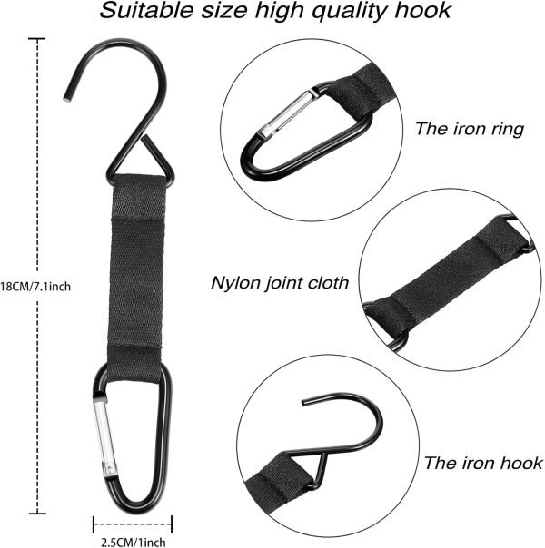 4 Pieces Fence Hooks for Baseball Nylon Safety Buckles Fence Hooks Multifunctional Hanging Buckles Metal Hooks Suitable for Softball Outdoor Sports Equipment Water Cup Backpack