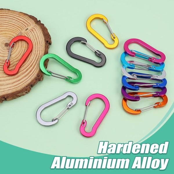 12 Pack Carabiner Clip, 2 inch D Ring Small Carabiners, Mini Keychain Snap Hook for Outdoor Camping Craebuer
