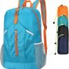 25L Hiking-Backpack Foldable-Sports Daypack-Camping Collapsible Bag Water Resistant Lightweight Travel Men Women (Lake Blue)