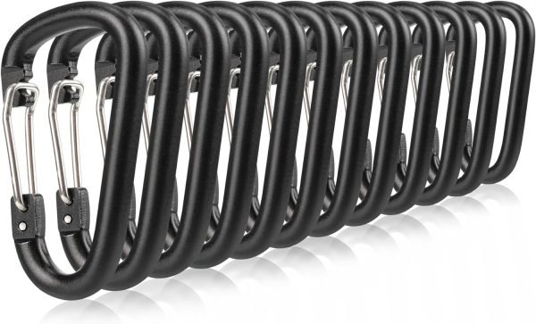 Fishing CC2 Carabiner Clip, 2.3" Small Carabiner Keychain, Multi-use Aluminium D Ring Caribeener Clips