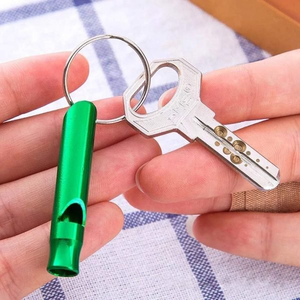 Pack of 8 Extra Loud Emergency Whistle Keychain Camping Survival Whistle, Aluminum Alloy Whistle Key Chain for Camping Hiking Hunting Outdoors Sports