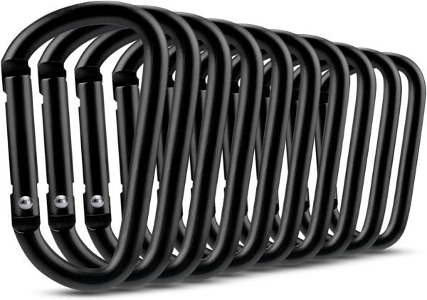 Fishing CC2 Carabiner Clip, 2.3" Small Carabiner Keychain, Multi-use Aluminium D Ring Caribeener Clips