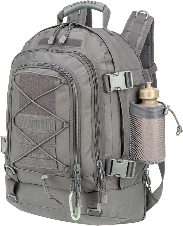 Expandable 40-64L Military Tactical Backpack 3 Day Bag Hiking Gym Sport Camping(Brown)