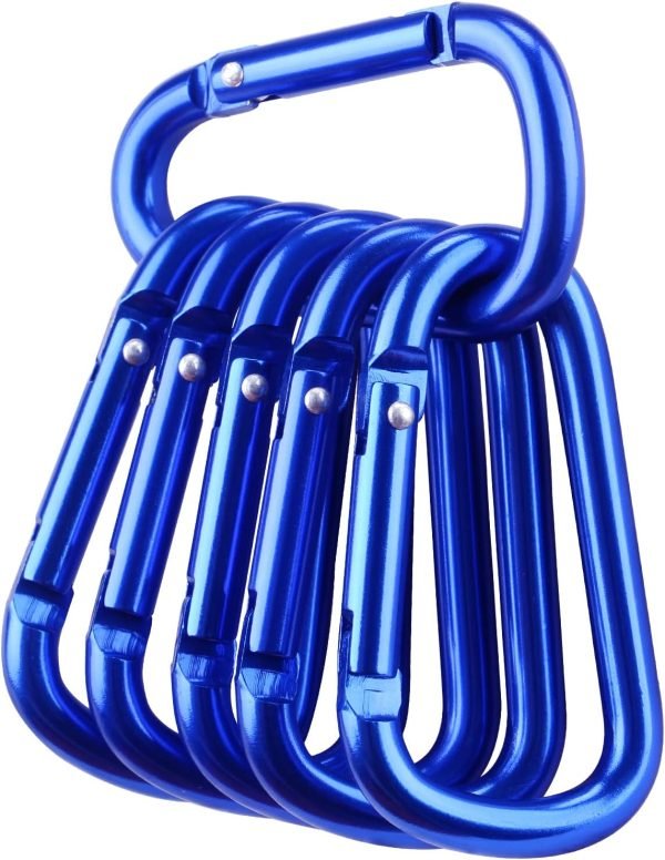 Fishing CC2 Carabiner Clip, 2.3" Small Carabiner Keychain, Multi-use Aluminium D Ring Caribeener Clips