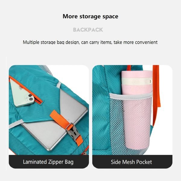 25L Hiking-Backpack Foldable-Sports Daypack-Camping Collapsible Bag Water Resistant Lightweight Travel Men Women (Lake Blue)