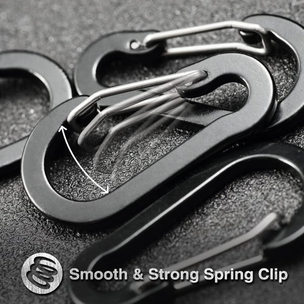 10 PCS Mini Carabiner Clips with Key Rings Aluminum D Shape Locking Carabine Keychain for Camping Traveling Hiking Keychains Keyring Outdoor