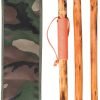 3pc Detachable Fir Wood Walking Stick for Hiking with Compass 55 Inches - with Animal Carving - Soft Hand Strap - Rubber Tip Cover