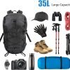 35L Hiking Backpack Men Small Camping Backpack for Women Waterproof Hiking Daypacks Lightweight Travel Backpack Carry On Black