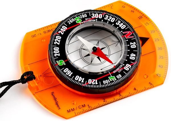 Orienteering Compass - Hiking Backpacking Compass - Advanced Scout Compass Camping and Navigation - Boy Scout Compass Kids - Childrens Compasses for Map Reading - Baseplate Compass Survival
