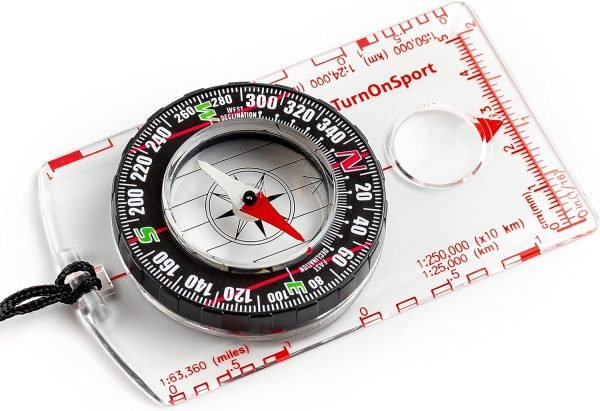 Orienteering Compass Hiking Backpacking Compass | Advanced Scout Compass Camping Navigation - Boy Scout Compass for Kids | Professional Field Compass for Map Reading - Best TurnOnSport Survival Gifts
