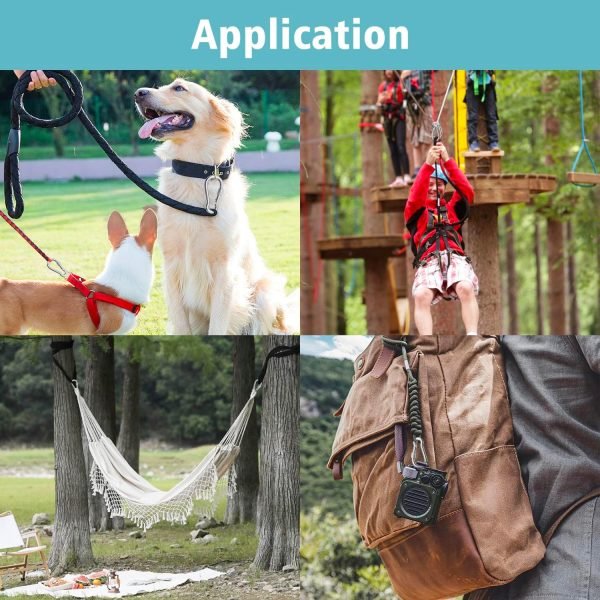 304 Stainless Steel Locking Carabiners with Screw.Heavy Duty Carabiner Clip for Camping ＆ Travelling.Spring Snap Hook for Outdoor Use.