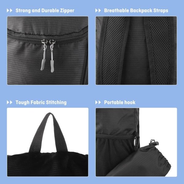 Hiking Backpack, Waterproof and Wear-resistant Lightweight Backpack Packable,Outdoor Travel Camping Daypack Foldable