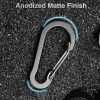 10 PCS Mini Carabiner Clips with Key Rings Aluminum D Shape Locking Carabine Keychain for Camping Traveling Hiking Keychains Keyring Outdoor